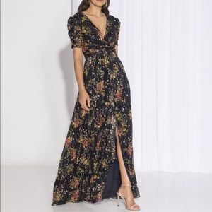 Shoshanna Midnight Concetta Floral Maxi Dress Sz 8